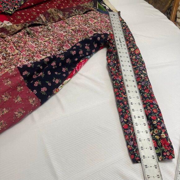 Luan Zai Jiang Nan Floral Kimono Jacket Patchwork Art To Wear Colorful Size M/L - Picture 3 of 9